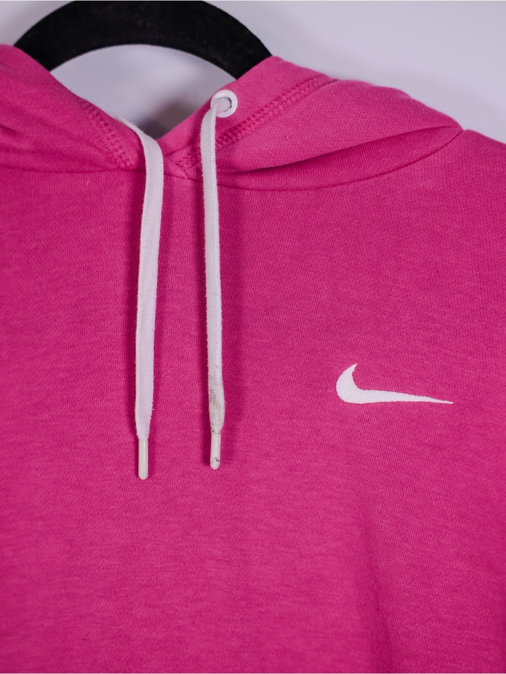 Nike Pink Hoodie with White Swoosh - Small